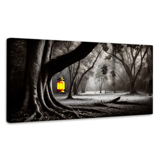 Foto 1 | Cuadro Blanco Y Negro Canvas Bosque Iluminado 120x60