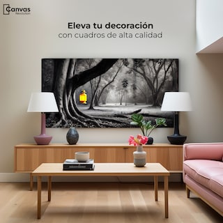 Foto 3 | Cuadro Blanco Y Negro Canvas Bosque Iluminado 120x60