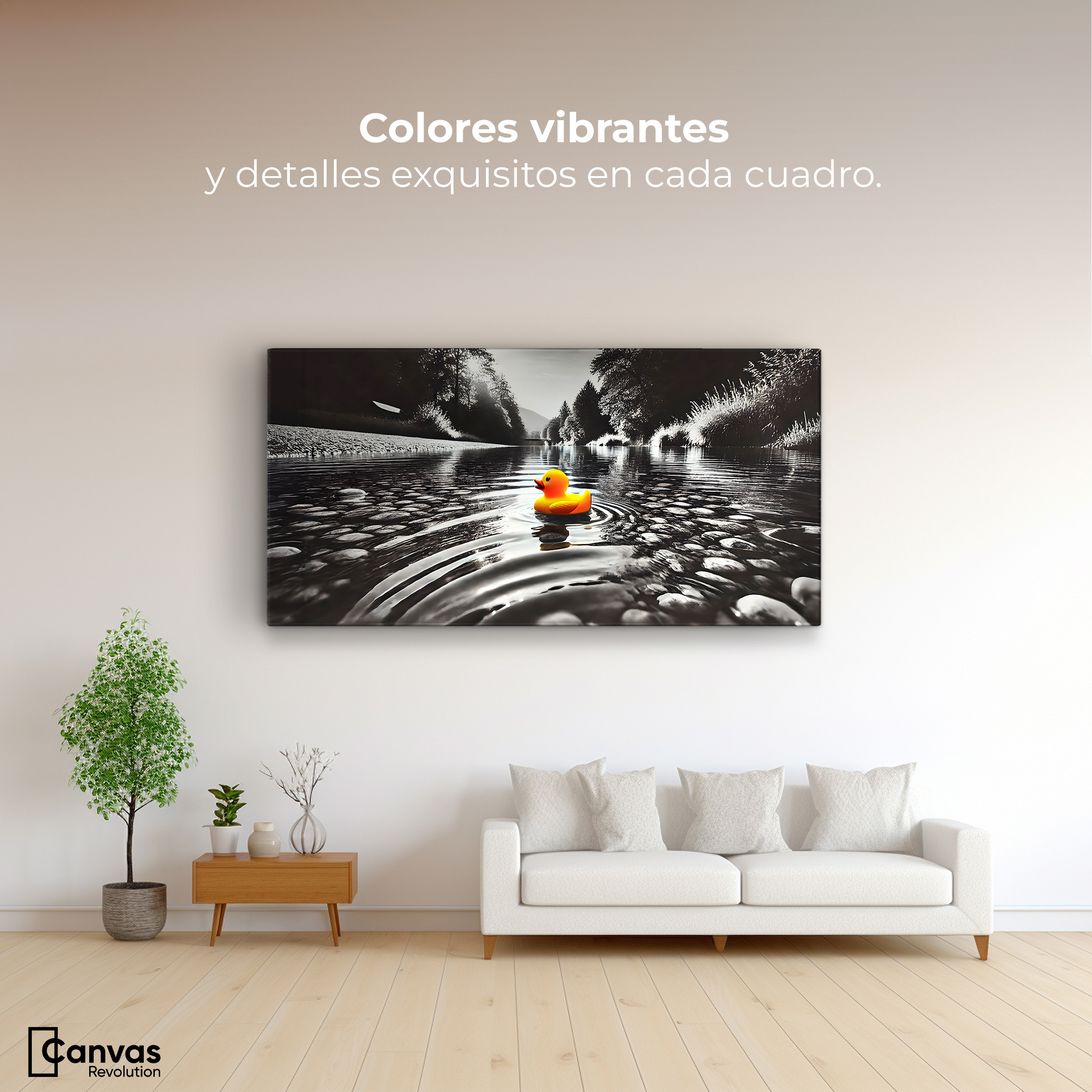 Foto 3 pulgar | Cuadro Blanco Y Negro Canvas Flotando Solo 120x60