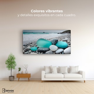 Foto 2 | Cuadro Blanco Y Negro Canvas Azul En La Orilla 120x60