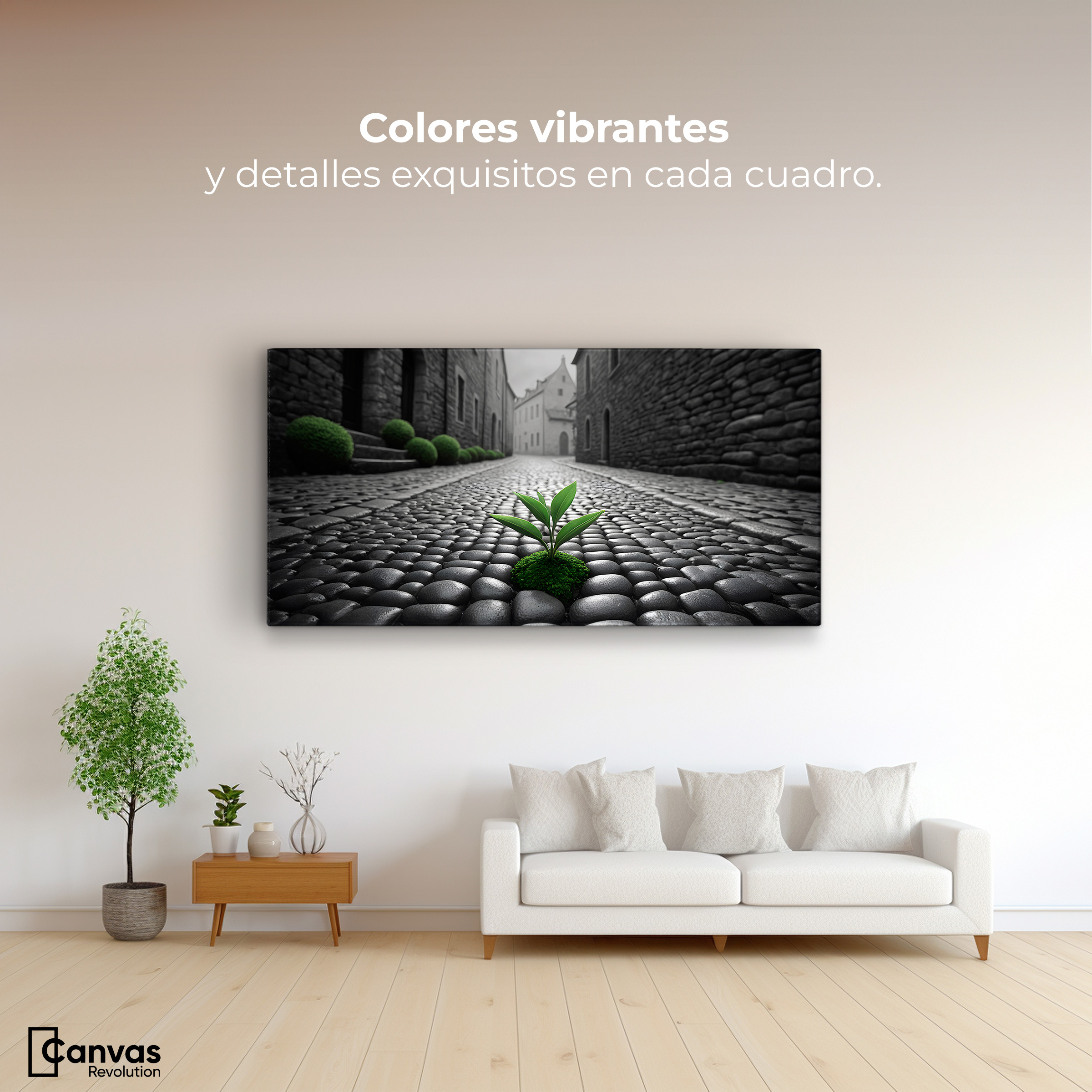 Foto 3 pulgar | Cuadro Blanco Y Negro Canvas Raíces Urbanas 120x60