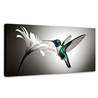 Foto 1 | Cuadro Blanco Y Negro Canvas Verde En Vuelo 120x60