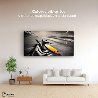 Foto 2 | Cuadro Blanco Y Negro Canvas Surf Al Amanecer 120x60