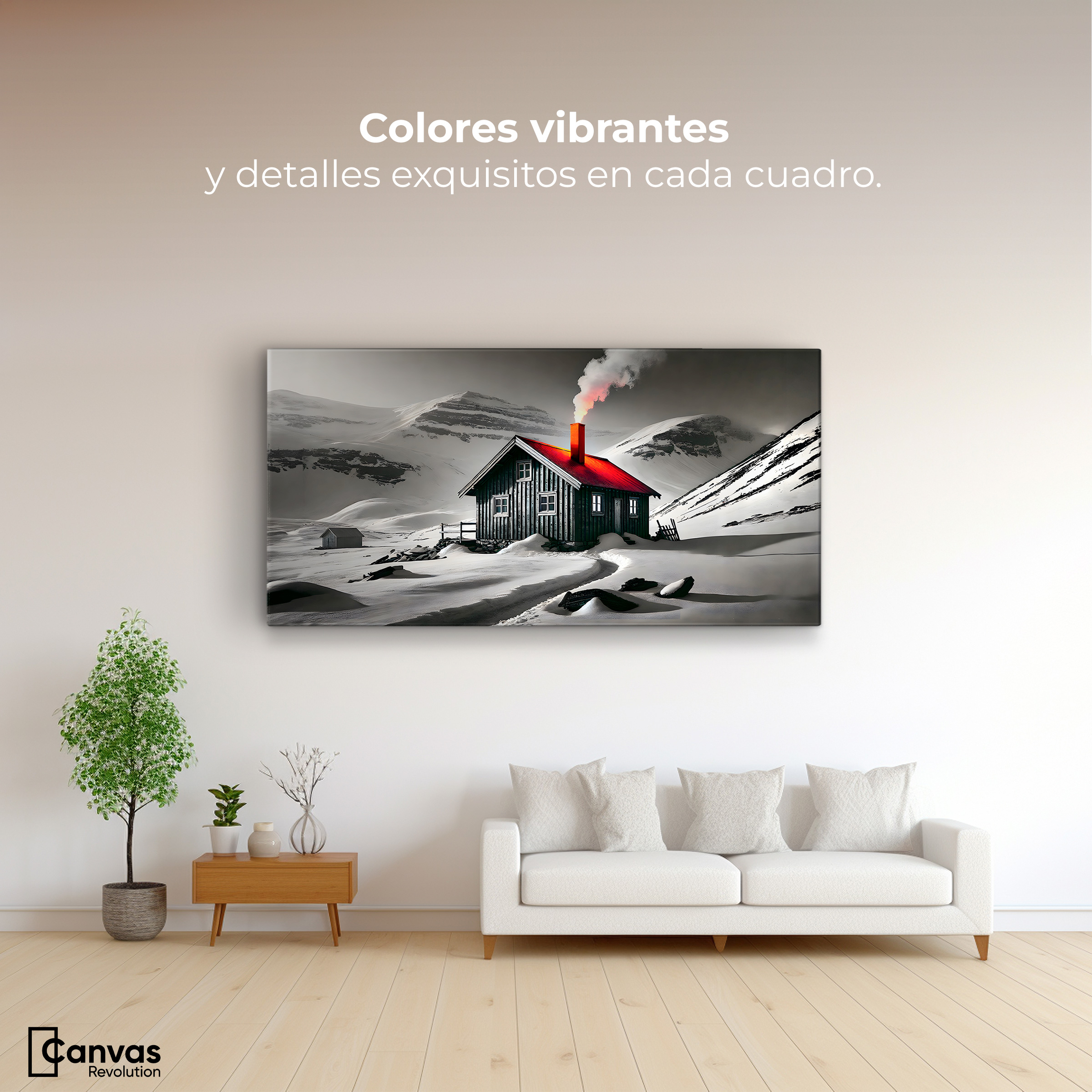 Foto 3 pulgar | Cuadro Blanco Y Negro Canvas Techo En Fuego 120x60