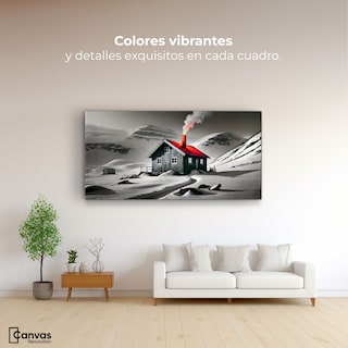 Foto 2 | Cuadro Blanco Y Negro Canvas Techo En Fuego 120x60