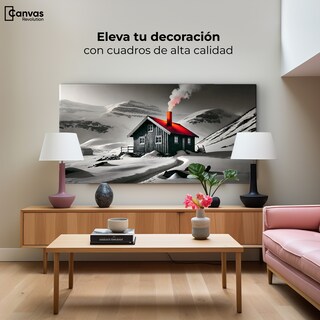 Foto 3 | Cuadro Blanco Y Negro Canvas Techo En Fuego 120x60