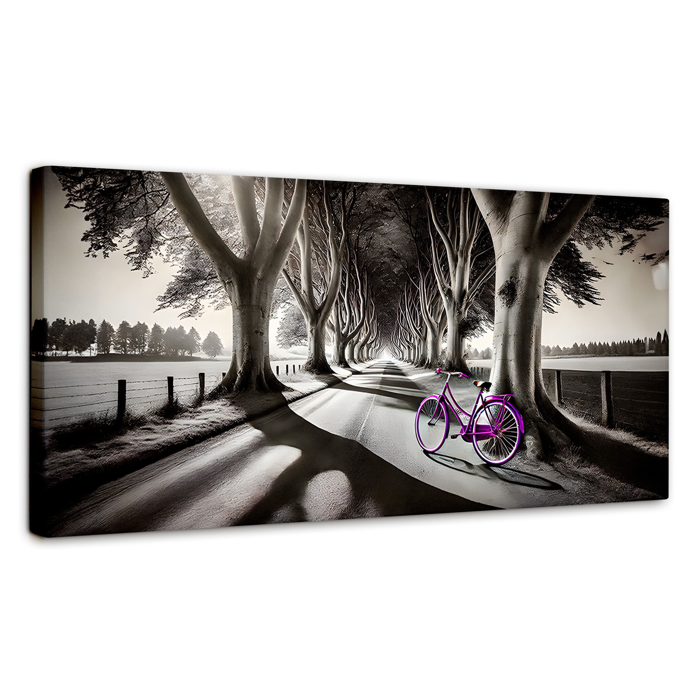 Foto 2 pulgar | Cuadro Blanco Y Negro Canvas Morado Natural 120x60