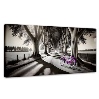 Foto 1 | Cuadro Blanco Y Negro Canvas Morado Natural 120x60