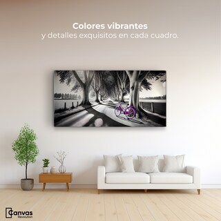 Foto 2 | Cuadro Blanco Y Negro Canvas Morado Natural 120x60