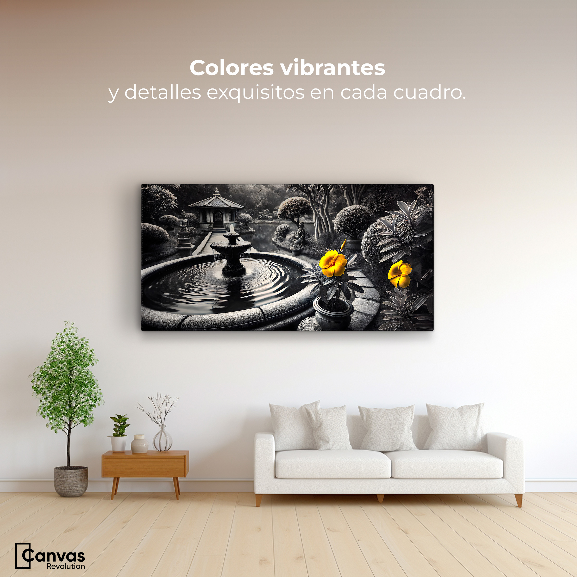 Foto 3 pulgar | Cuadro Blanco Y Negro Canvas Florecer Y Fluir 120x60