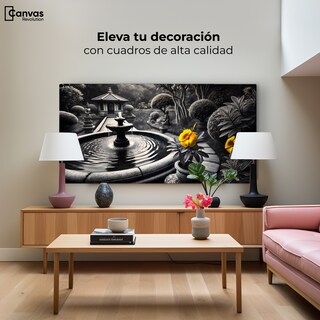 Foto 3 | Cuadro Blanco Y Negro Canvas Florecer Y Fluir 120x60