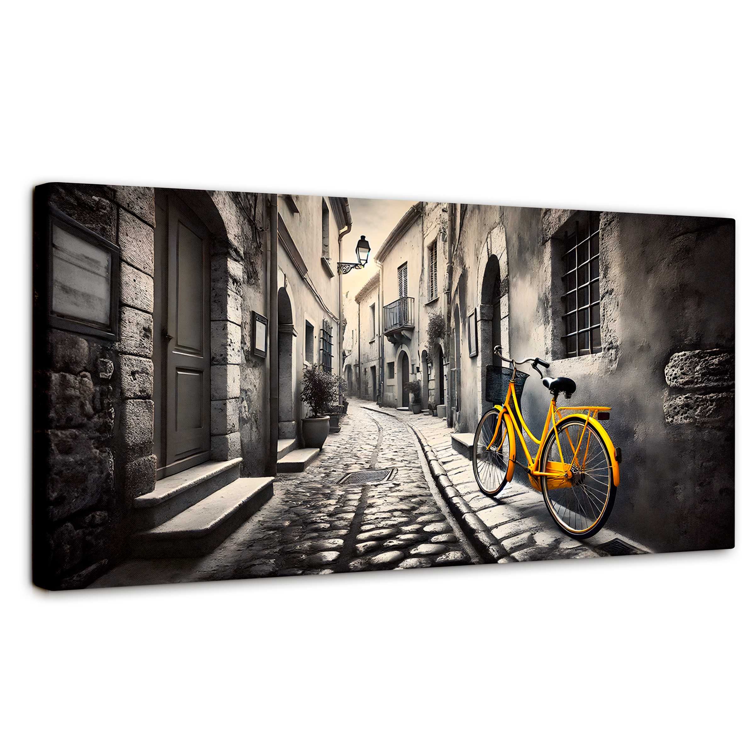 Foto 2 pulgar | Cuadro Blanco Y Negro Canvas Callejón Amarillo 120x60