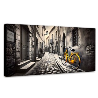 Foto 1 | Cuadro Blanco Y Negro Canvas Callejón Amarillo 120x60
