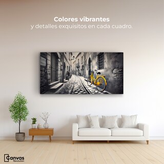 Foto 2 | Cuadro Blanco Y Negro Canvas Callejón Amarillo 120x60
