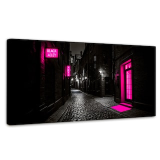 Foto 1 | Cuadro Blanco Y Negro Canvas Neón En La Noche 120x60