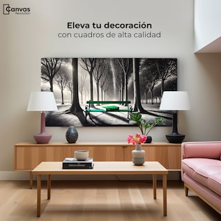 Foto 3 | Cuadro Blanco Y Negro Canvas Verde Y Palabras 120x60