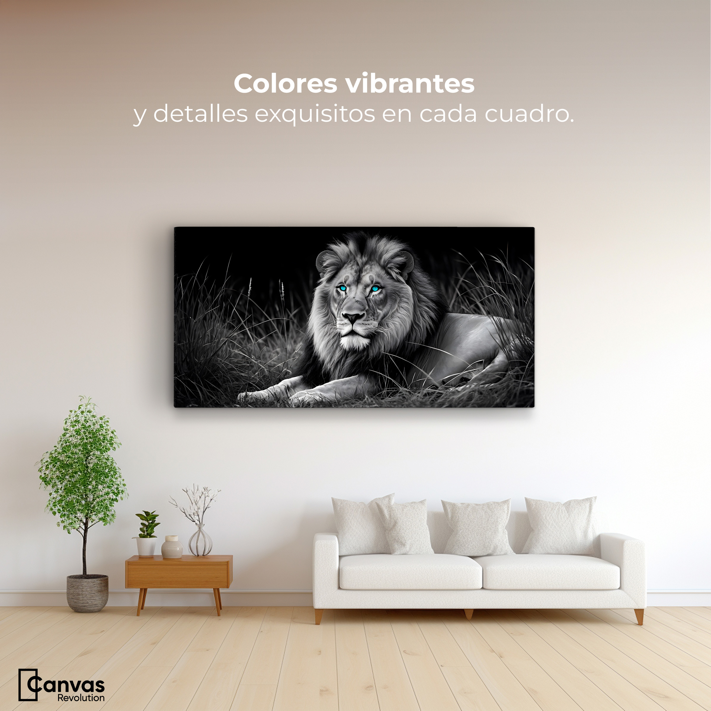 Foto 3 pulgar | Cuadro Blanco Y Negro Canvas Mirada Real 120x60
