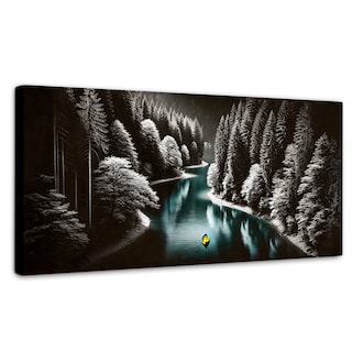 Foto 1 | Cuadro Blanco Y Negro Canvas Río De Esmeralda 120x60
