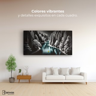Foto 2 | Cuadro Blanco Y Negro Canvas Río De Esmeralda 120x60
