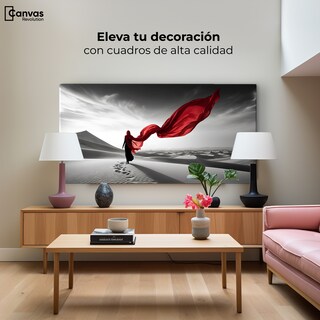 Foto 3 | Cuadro Blanco Y Negro Canvas Dunas Y Rojo 120x60