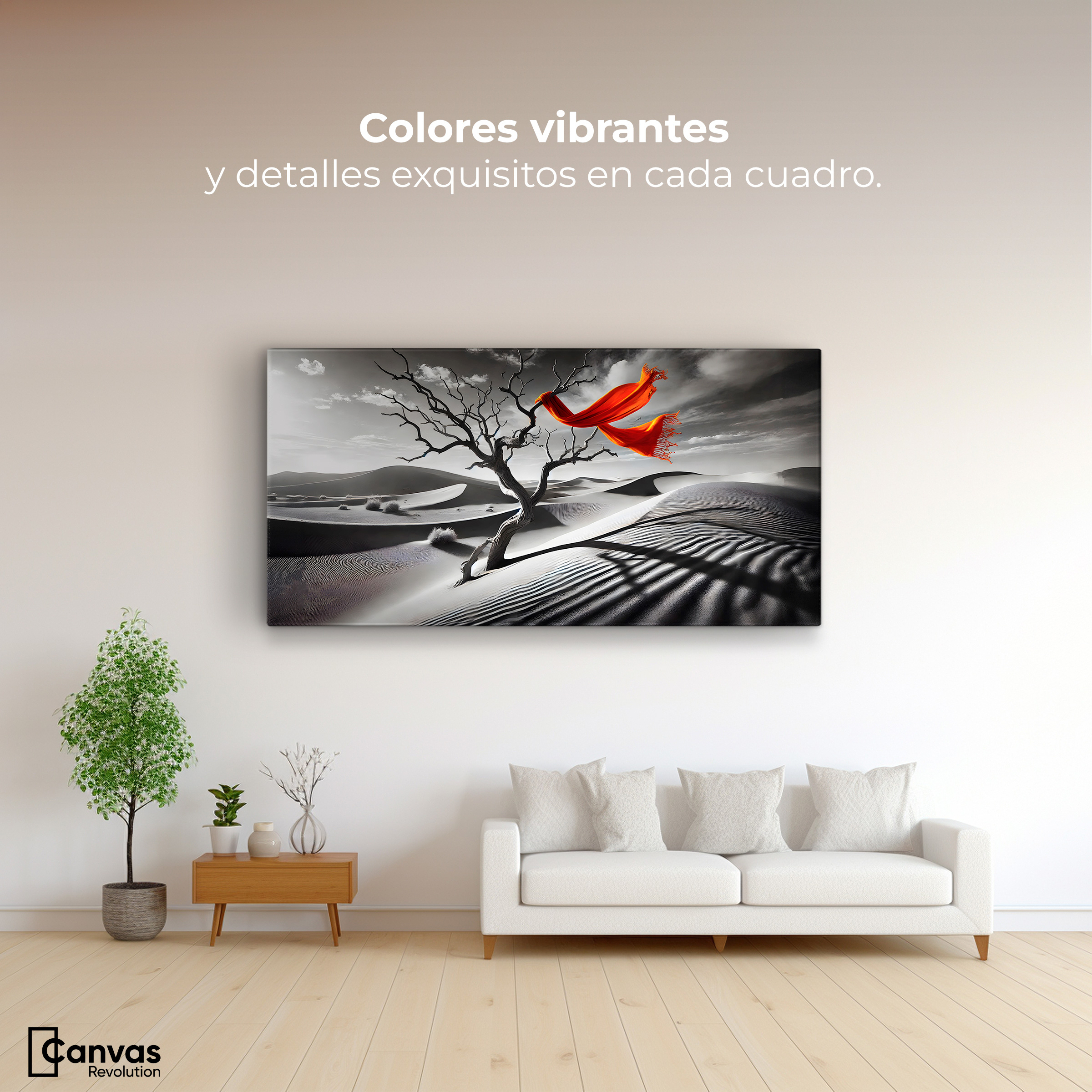 Foto 3 pulgar | Cuadro Blanco Y Negro Canvas Rojo Entre Espinas 120x60