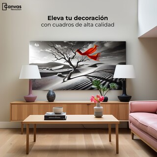 Foto 3 | Cuadro Blanco Y Negro Canvas Rojo Entre Espinas 120x60