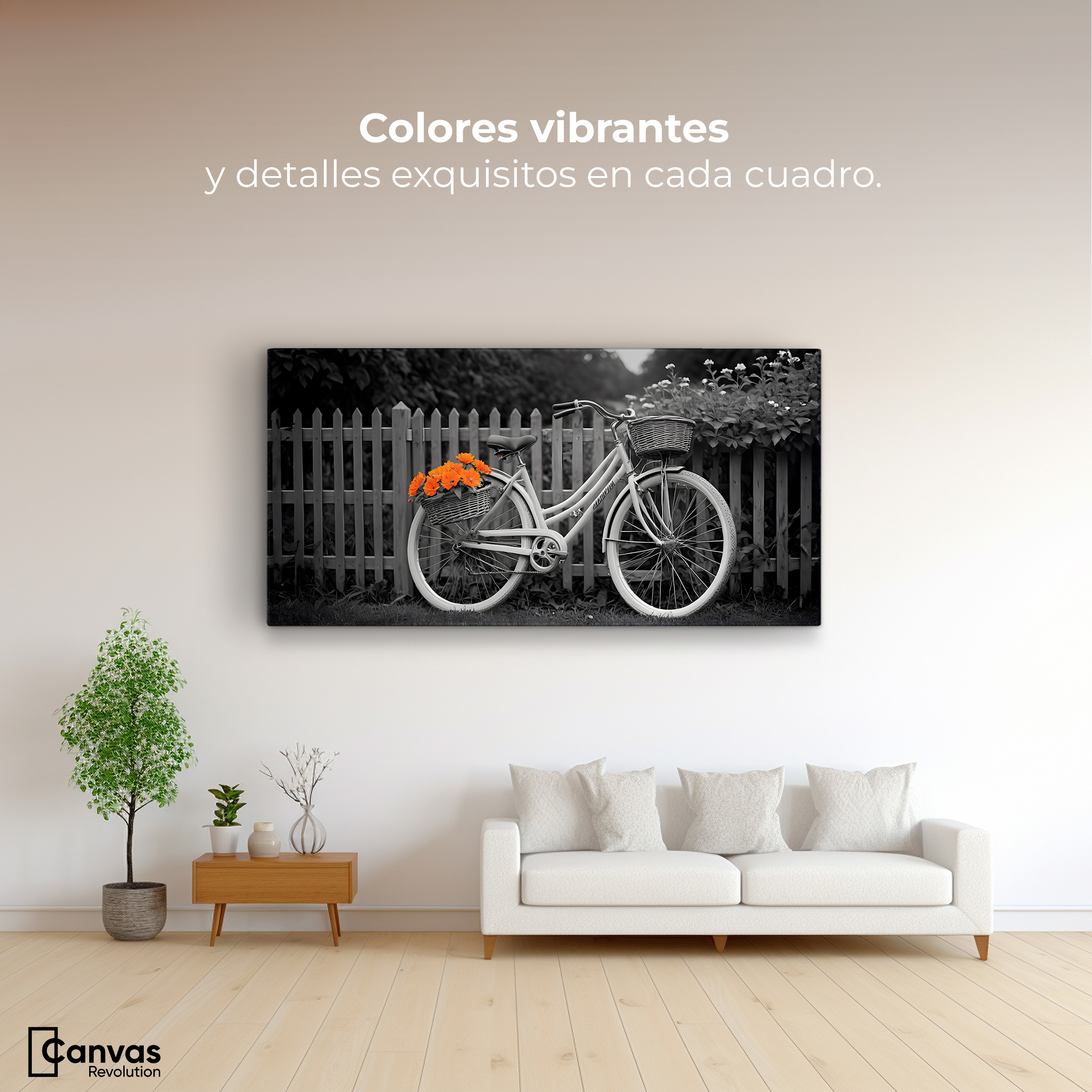 Foto 3 pulgar | Cuadro Blanco Y Negro Canvas Ciclos De Otoño 120x60