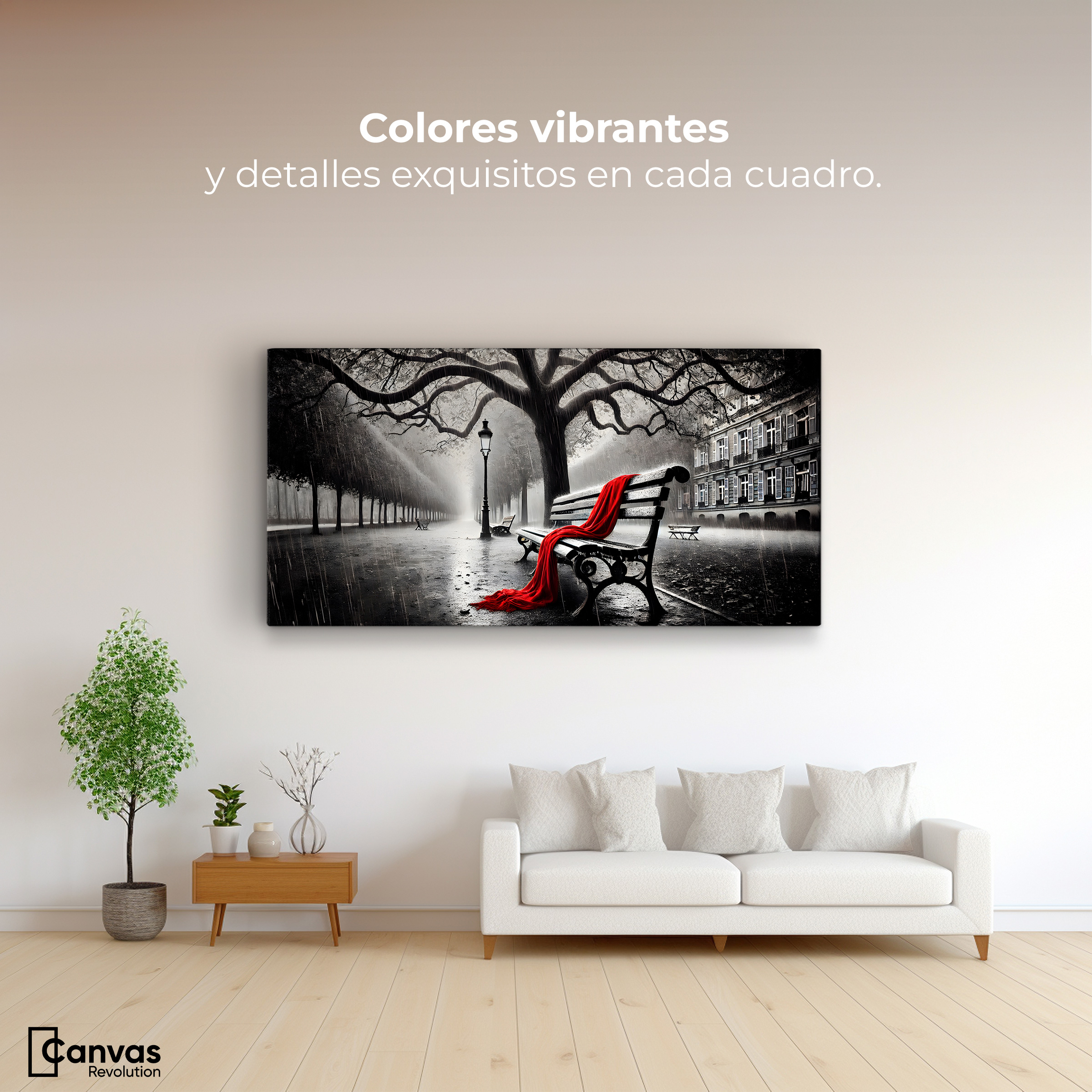 Foto 3 pulgar | Cuadro Blanco Y Negro Canvas Banca De Pasión 120x60