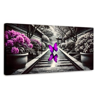 Foto 1 | Cuadro Blanco Y Negro Canvas Jardín En Vuelo 120x60