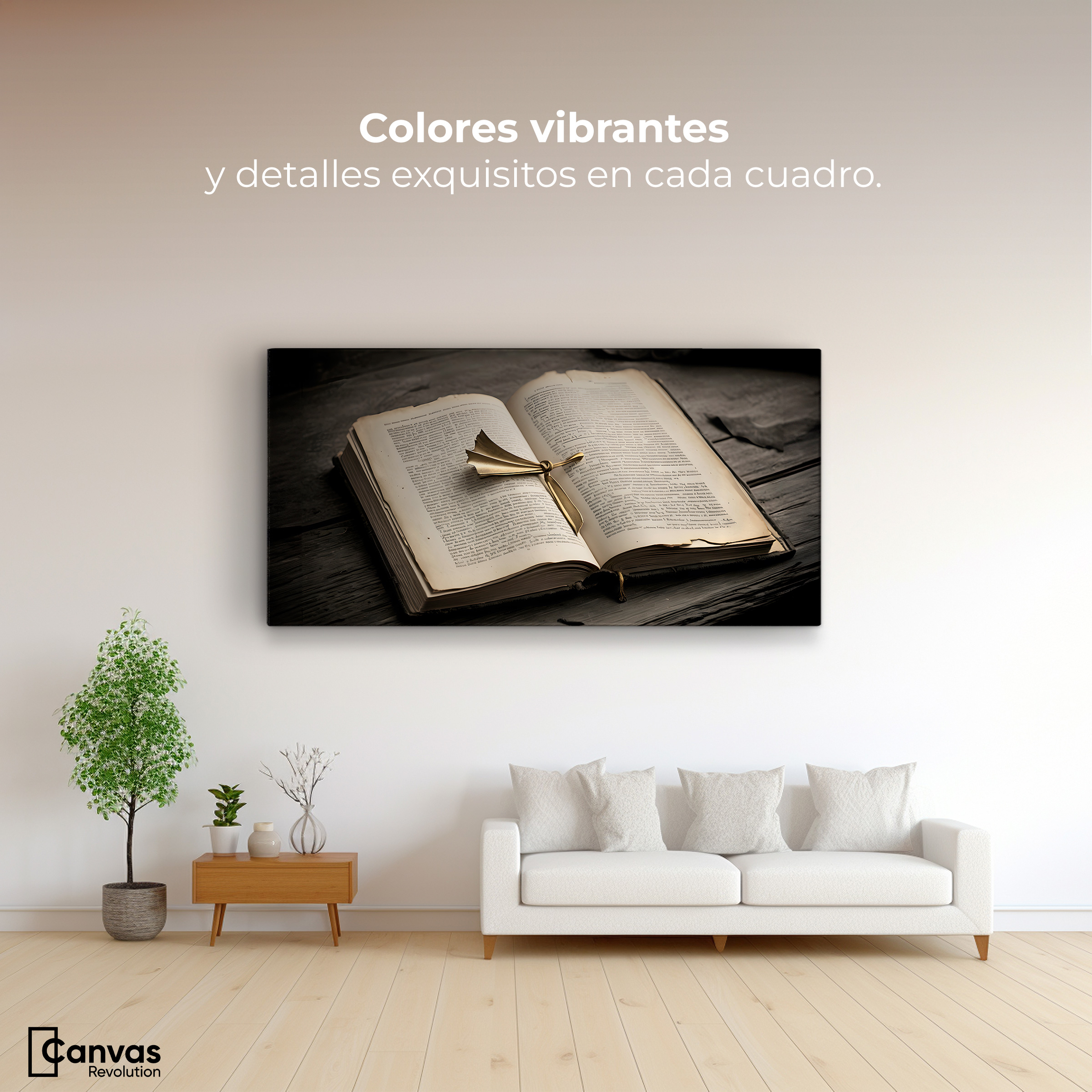 Foto 3 pulgar | Cuadro Blanco Y Negro Canvas Oro Entre Letras 120x60