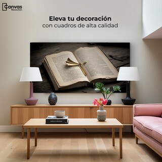 Foto 3 | Cuadro Blanco Y Negro Canvas Oro Entre Letras 120x60