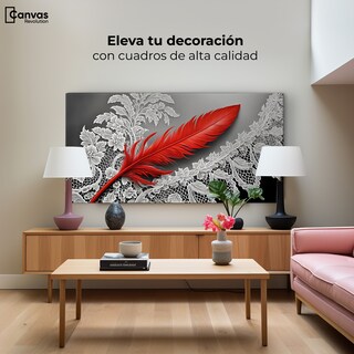 Foto 3 | Cuadro Blanco Y Negro Canvas Pluma Ardiente 120x60