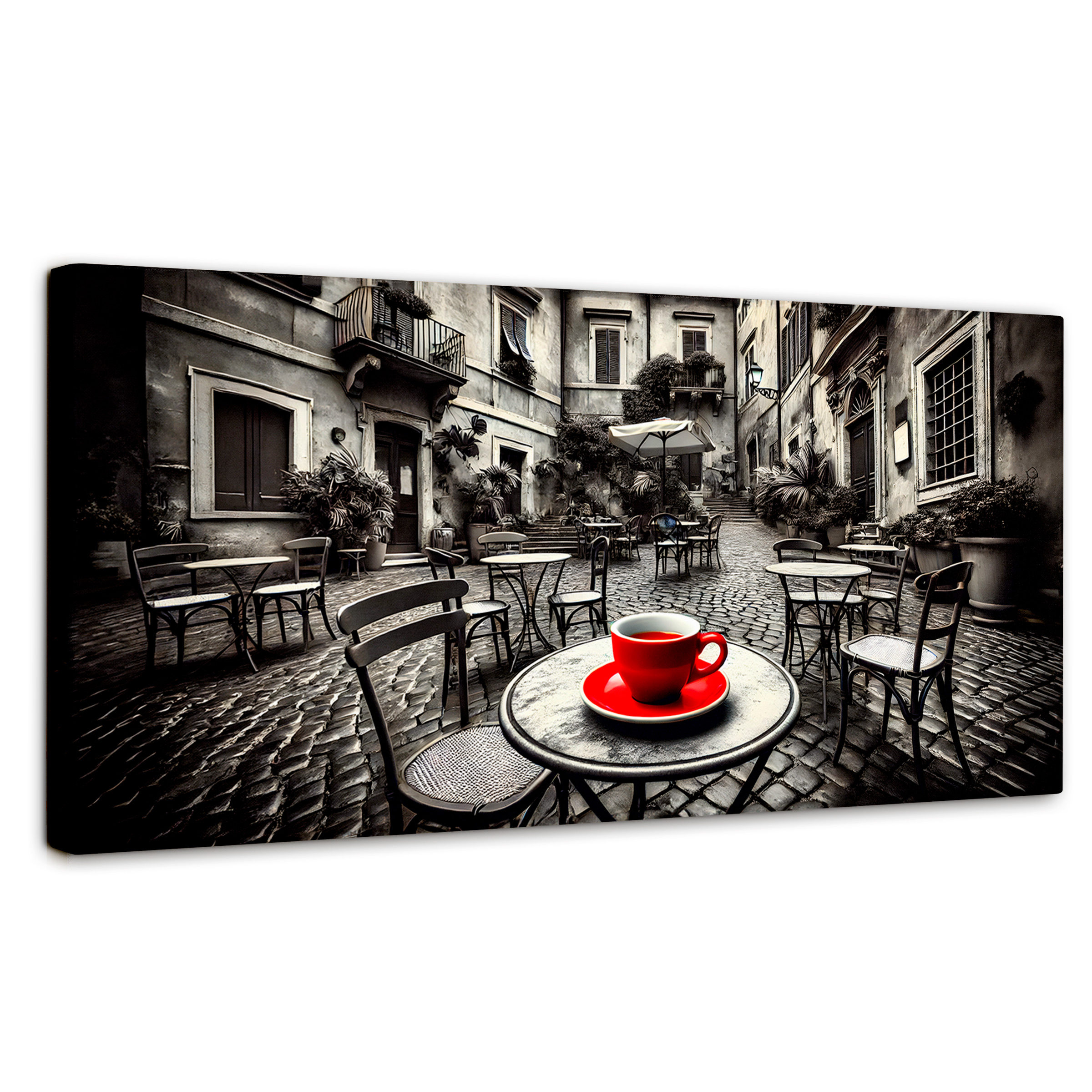 Foto 1 | Cuadro Blanco Y Negro Canvas Café Y Silencio 120x60