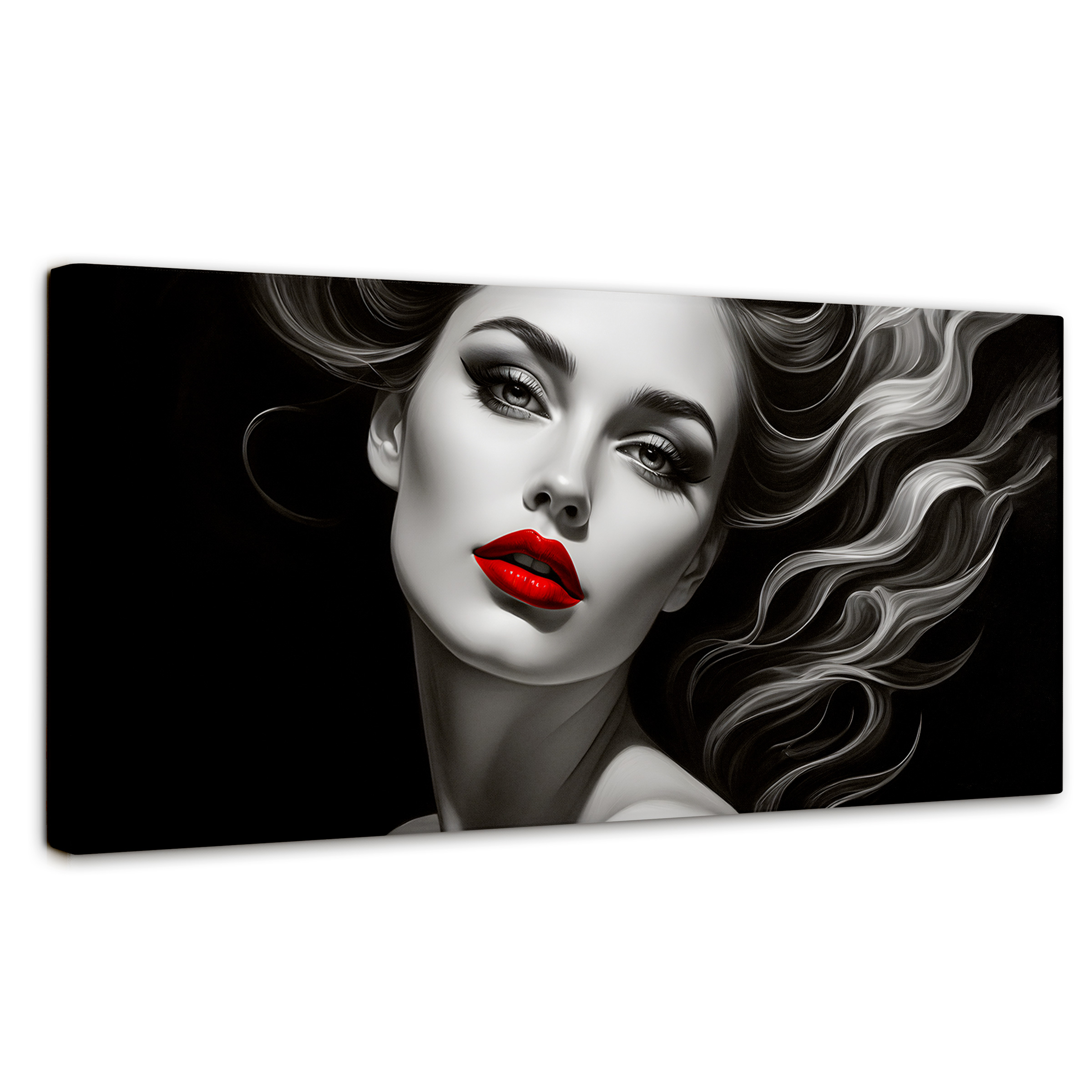 Foto 1 | Cuadro Blanco Y Negro Canvas Boca De Fuego 120x60