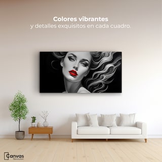 Foto 2 | Cuadro Blanco Y Negro Canvas Boca De Fuego 120x60