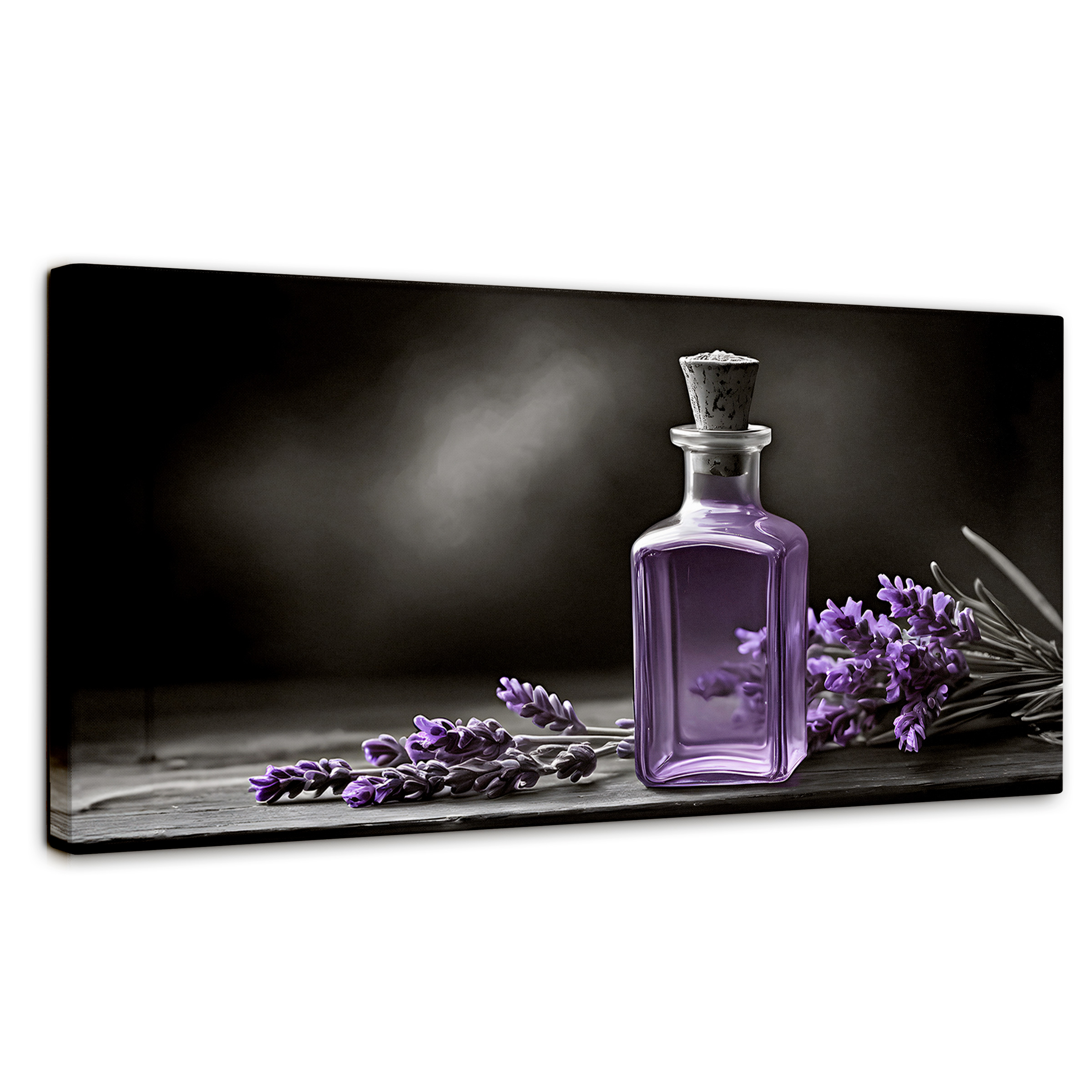 Foto 2 pulgar | Cuadro Blanco Y Negro Canvas Lavanda Y Encanto 120x60