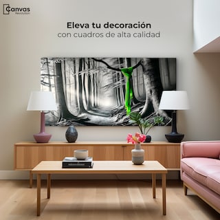 Foto 3 | Cuadro Blanco Y Negro Canvas Tela Del Bosque 120x60