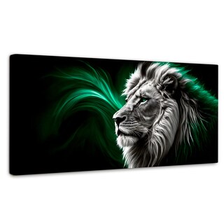 Foto 1 | Cuadro Blanco Y Negro Canvas León Radiante 120x60