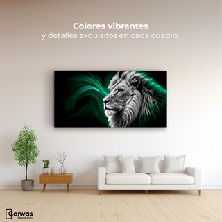 Foto 2 | Cuadro Blanco Y Negro Canvas León Radiante 120x60