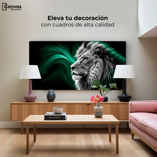 Foto 3 | Cuadro Blanco Y Negro Canvas León Radiante 120x60