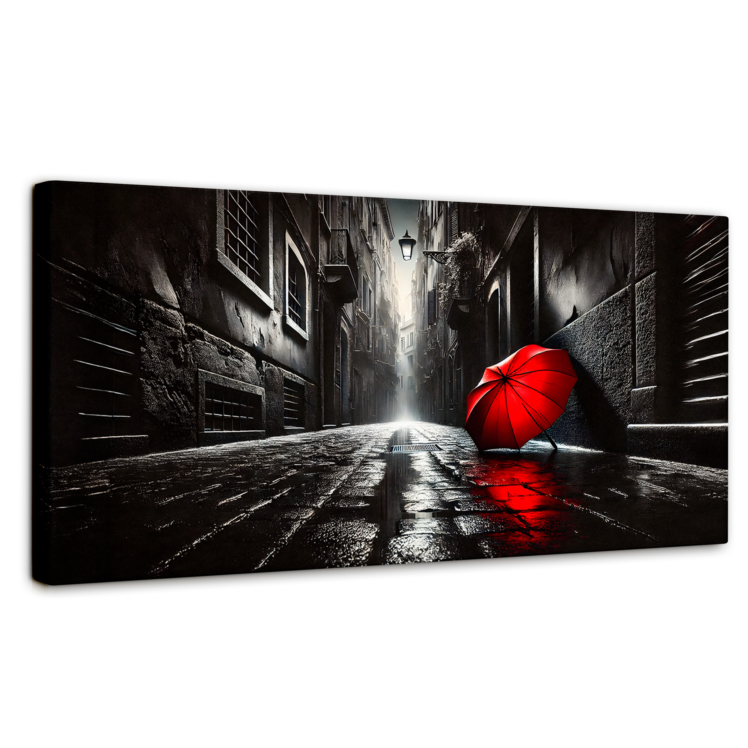 Foto 2 pulgar | Cuadro Blanco Y Negro Canvas Rojo Al Viento 120x60