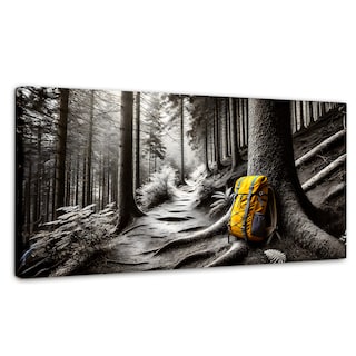 Foto 1 | Cuadro Blanco Y Negro Canvas Rastro Amarillo 120x60
