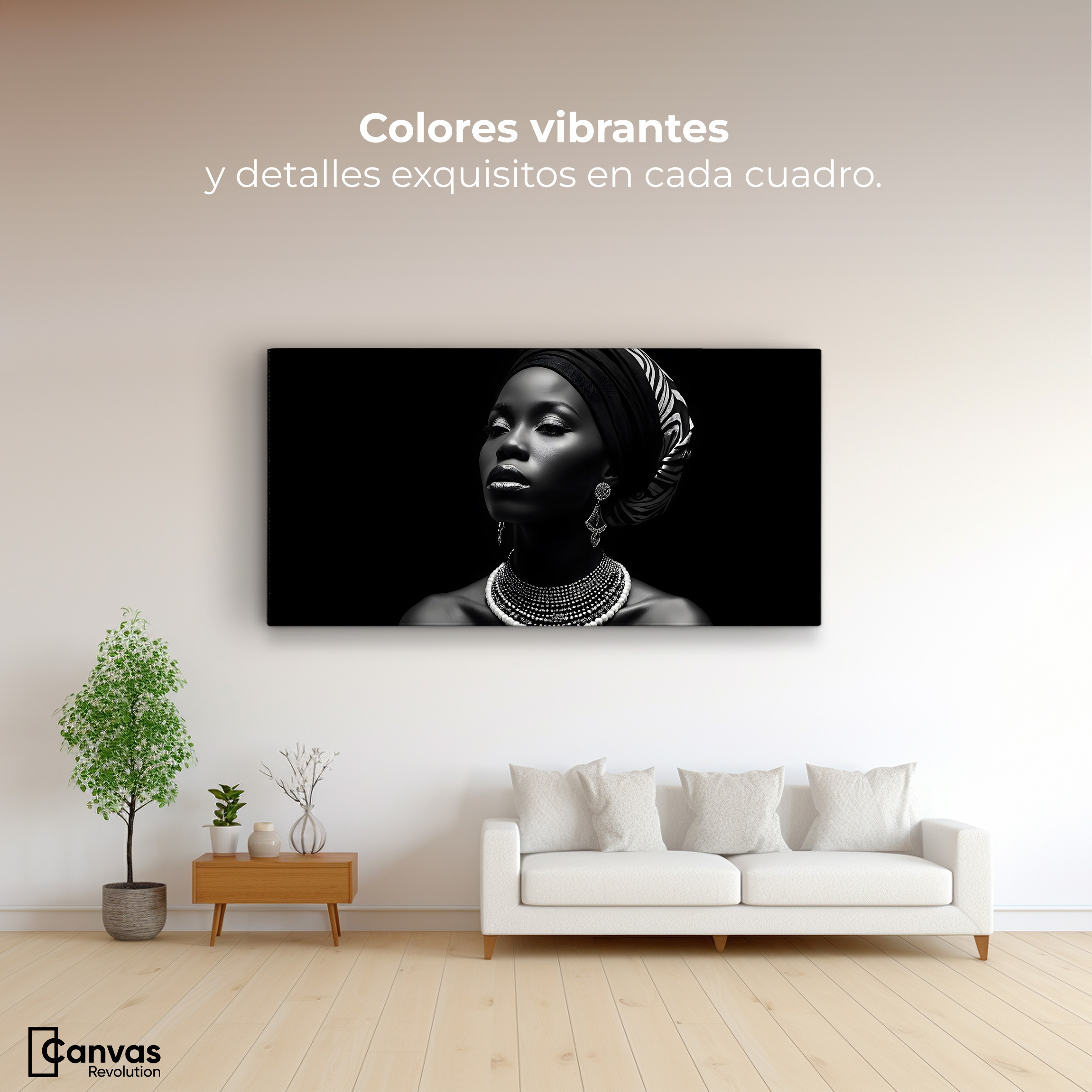 Foto 3 pulgar | Cuadro Blanco Y Negro Canvas Elegancia En Sombra 120x60