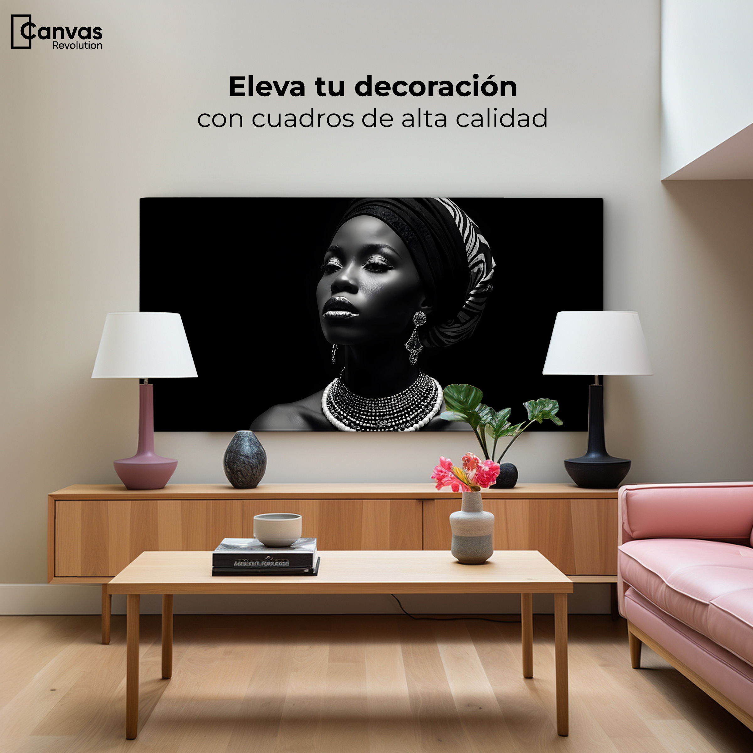 Foto 4 pulgar | Cuadro Blanco Y Negro Canvas Elegancia En Sombra 120x60