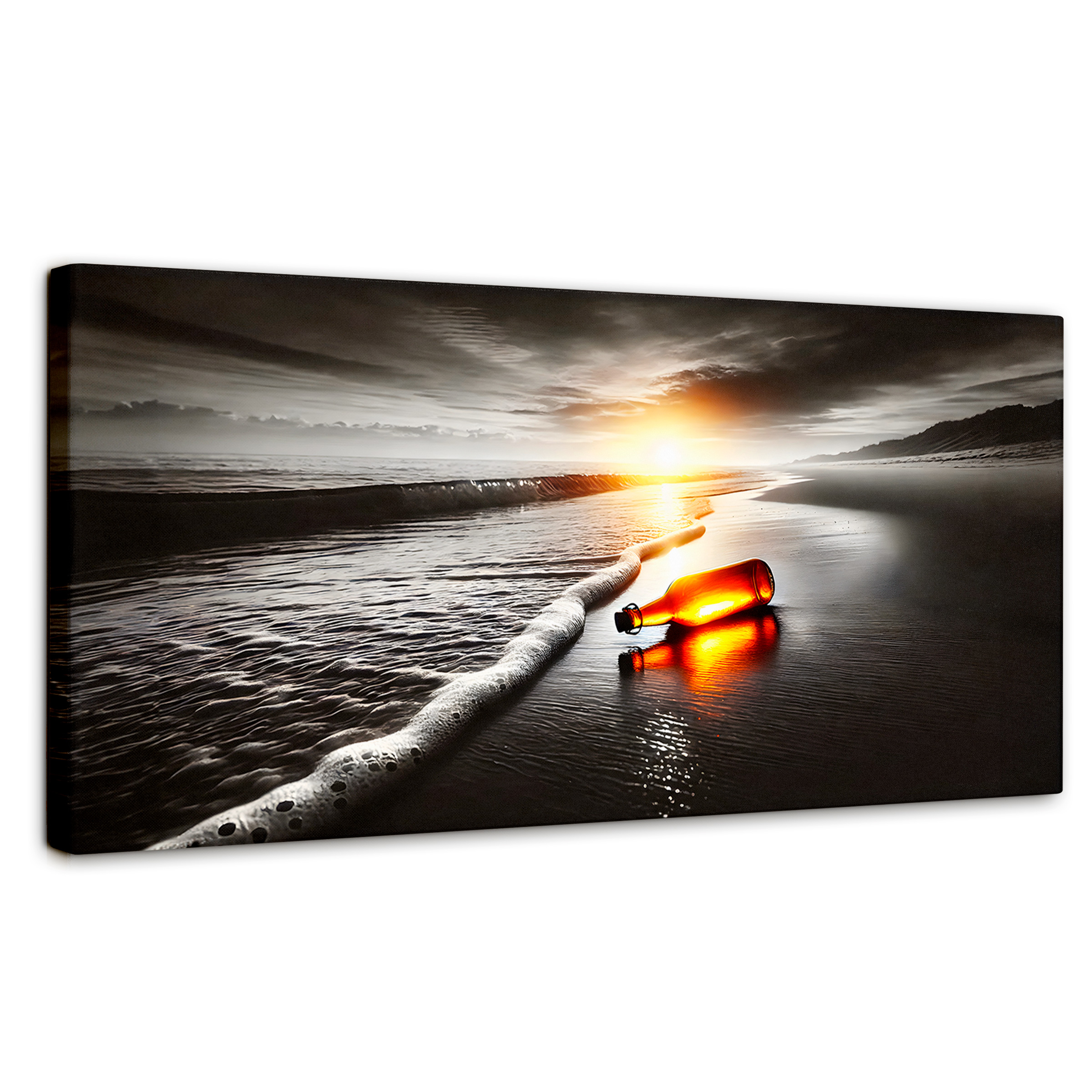 Foto 2 pulgar | Cuadro Blanco Y Negro Canvas Viento Y Cristal 120x60