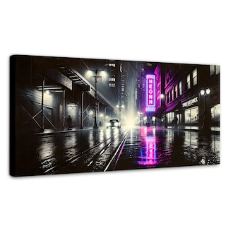 Foto 1 | Cuadro Blanco Y Negro Canvas Rosa Nocturno 120x60