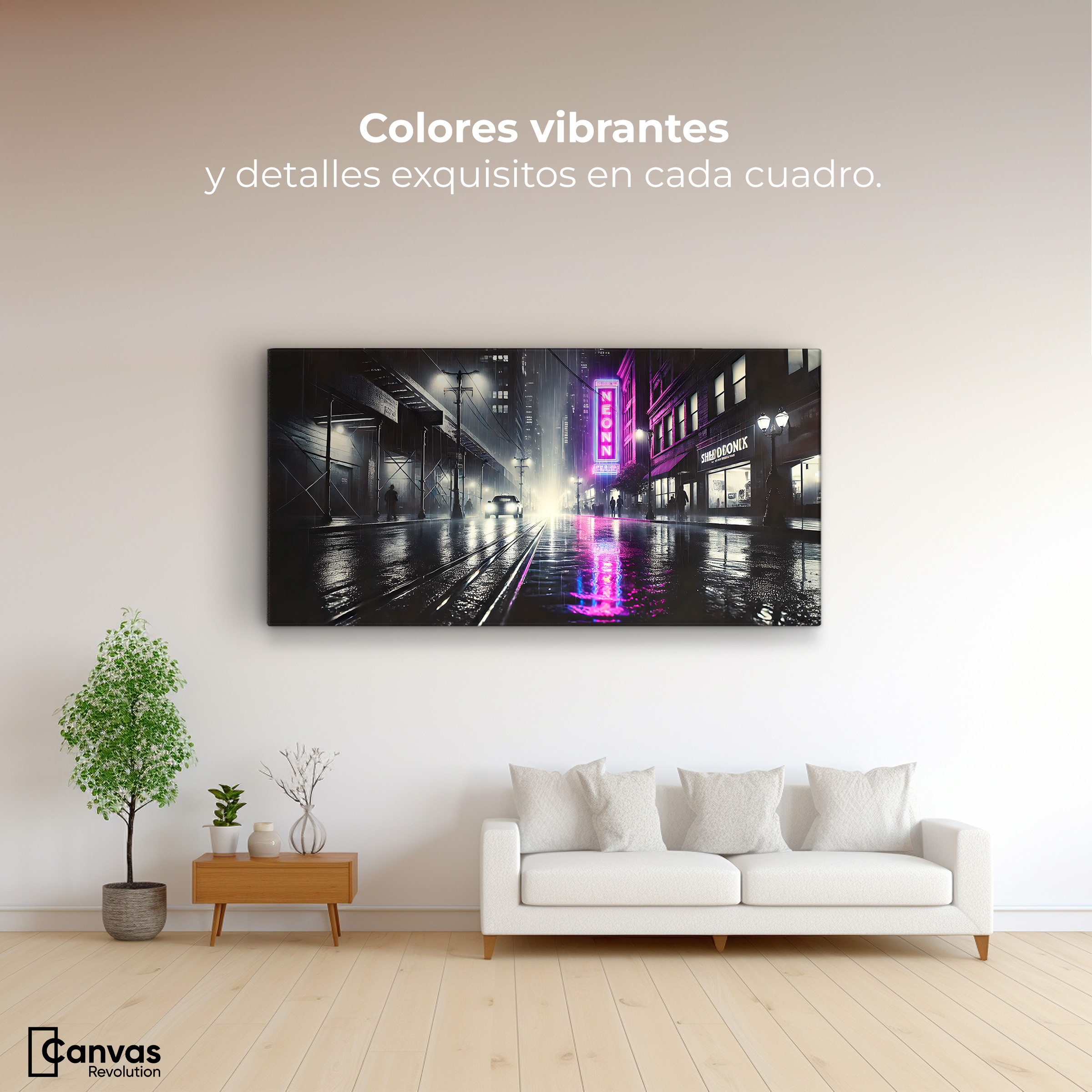 Foto 3 pulgar | Cuadro Blanco Y Negro Canvas Rosa Nocturno 120x60