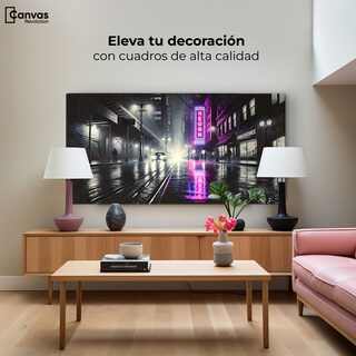 Foto 3 | Cuadro Blanco Y Negro Canvas Rosa Nocturno 120x60