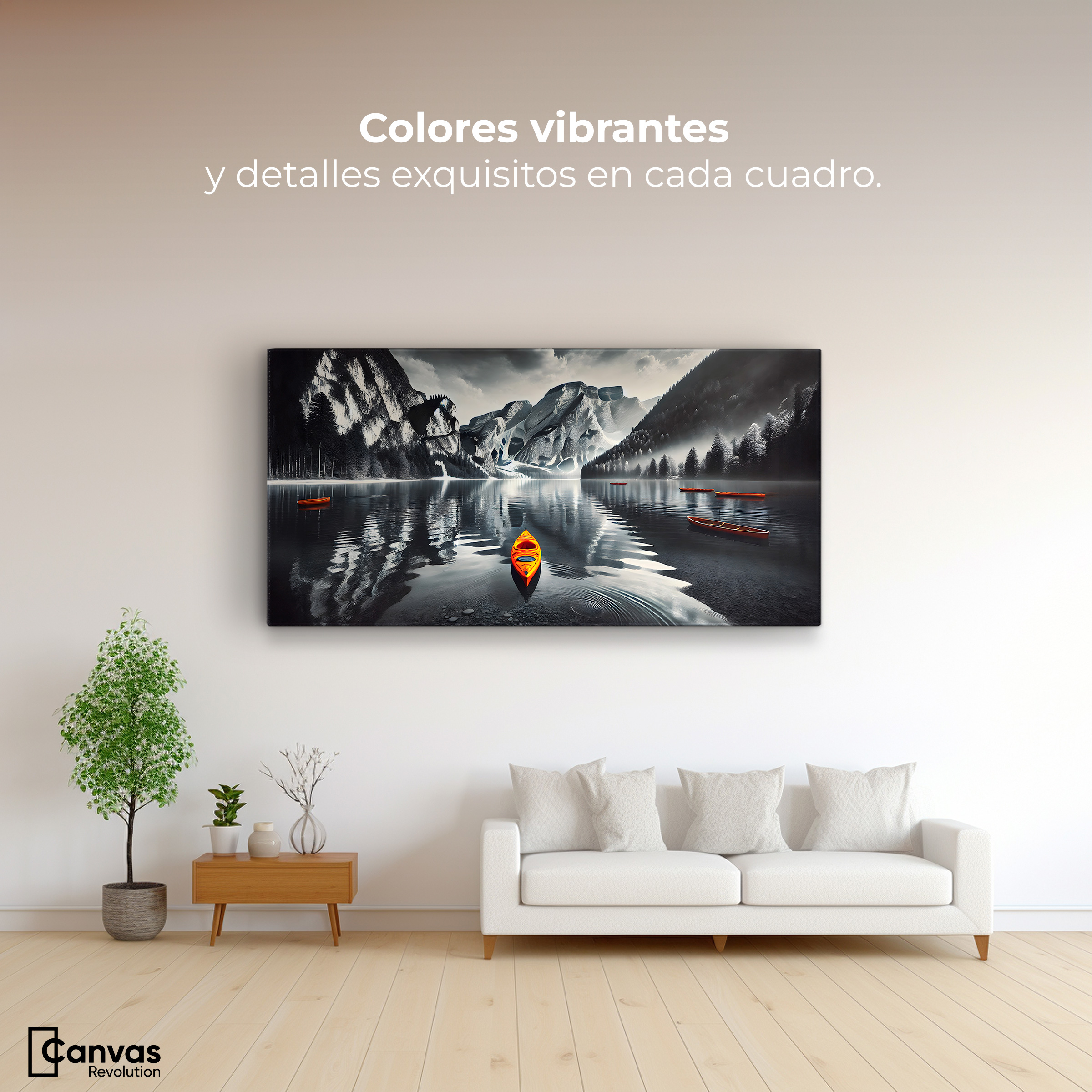 Foto 3 pulgar | Cuadro Blanco Y Negro Canvas Remando Al Sol 120x60
