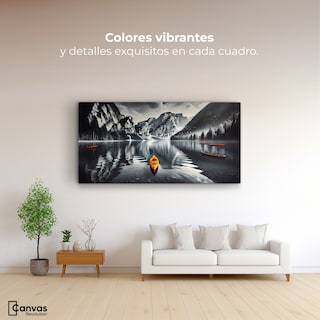 Foto 2 | Cuadro Blanco Y Negro Canvas Remando Al Sol 120x60